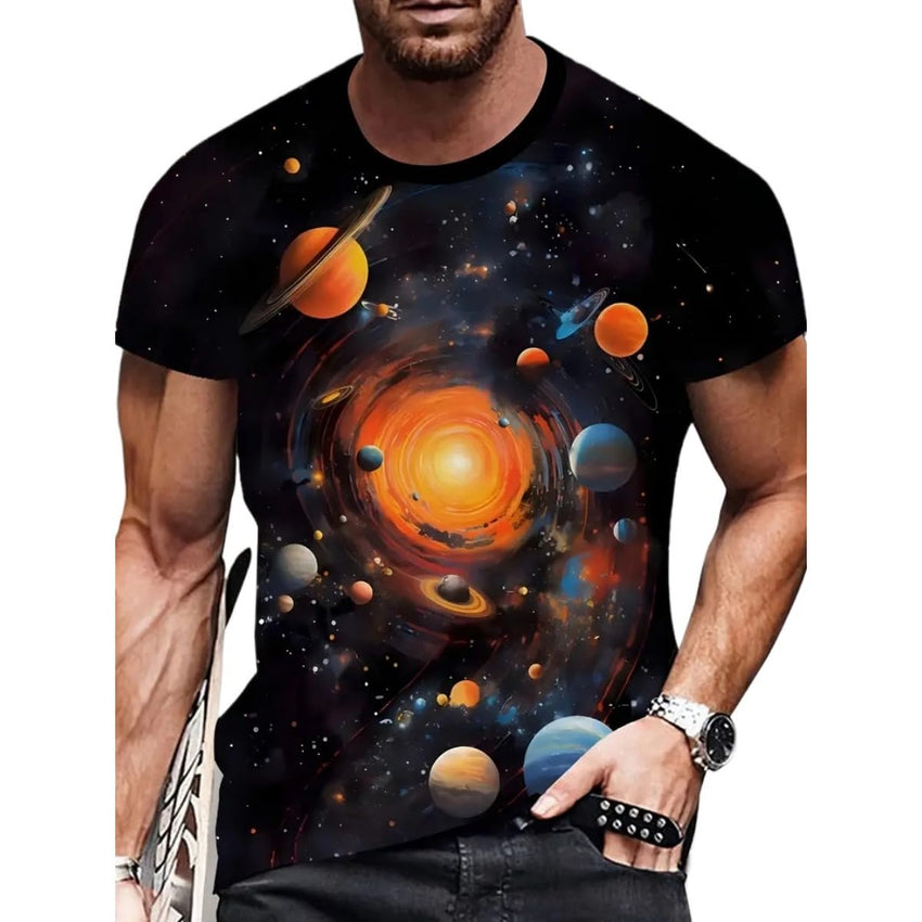 3D Graphic Print T-Shirts for Mens Casual Short Sleeve Tee Shirts Top - 7DAY'S