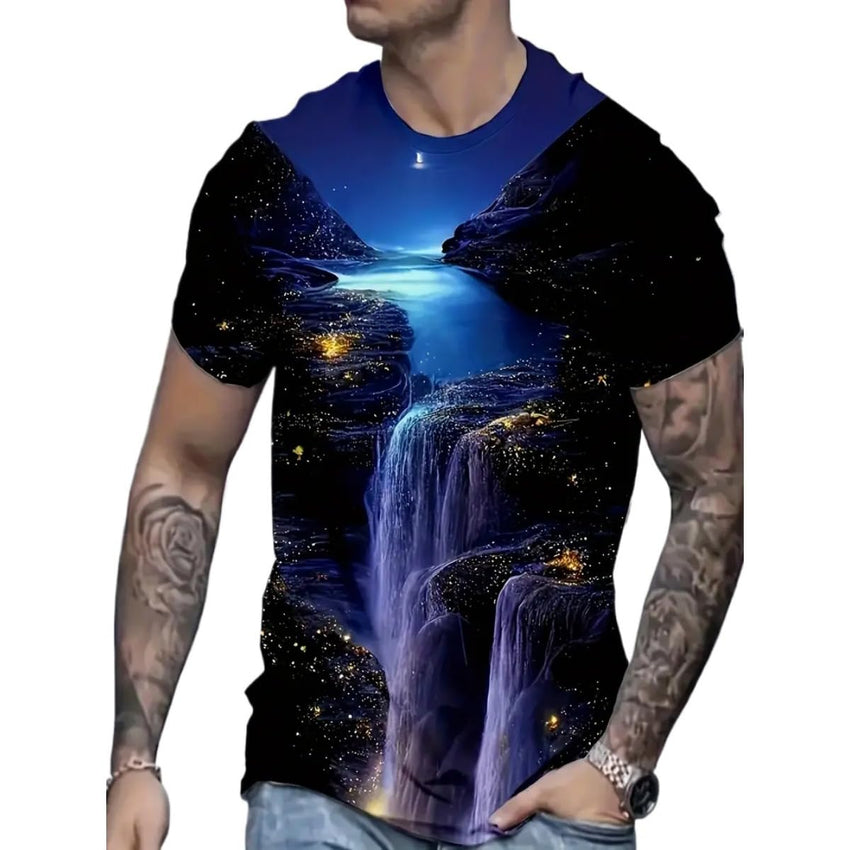 3D Graphic Print T-Shirts for Mens Casual Short Sleeve Tee Shirts Top - 7DAY'S