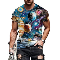 3D Graphic Print T-Shirts for Mens Casual Short Sleeve Tee Shirts Top - 7DAY'S
