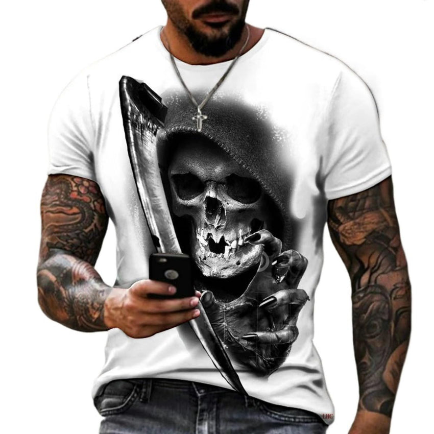 3D Printed Men's T-Shirt with Round Neck and Short Sleeves - 7DAY'S