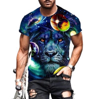 3D Printed Men's T-Shirt with Round Neck and Short Sleeves - 7DAY'S