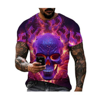 3D Printed Men's T-Shirt with Round Neck and Short Sleeves - 7DAY'S