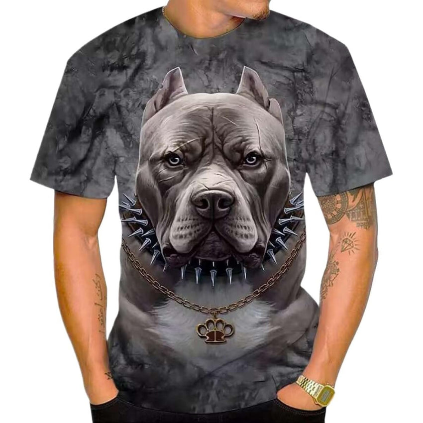 3D Printed Men's T-Shirt with Round Neck and Short Sleeves - 7DAY'S