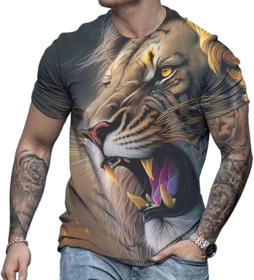 3D Printed Men's T-Shirt with Short Sleeves and Round Neck for Men T-Shirts - 7DAY'S