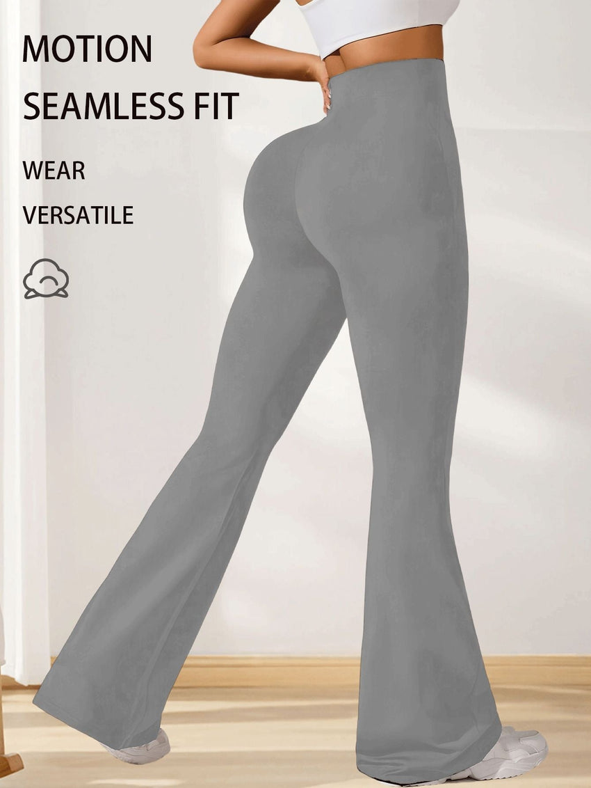 3pcs High - Waisted Flare Sharkskin Leggings – Slim Fit, Lightweight & Sculpting Yoga Pants - 7DAY'S