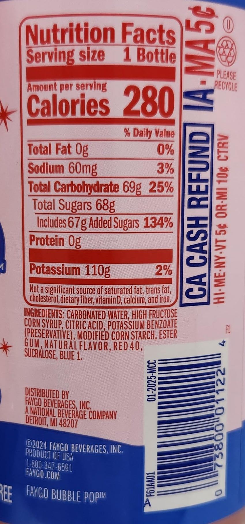 4 pack 20oz of Soda Pop Soft Drink 20oz Plastic Bottles Faygo Super Bubble (4pack, Bubble Pop) - 7DAY'S