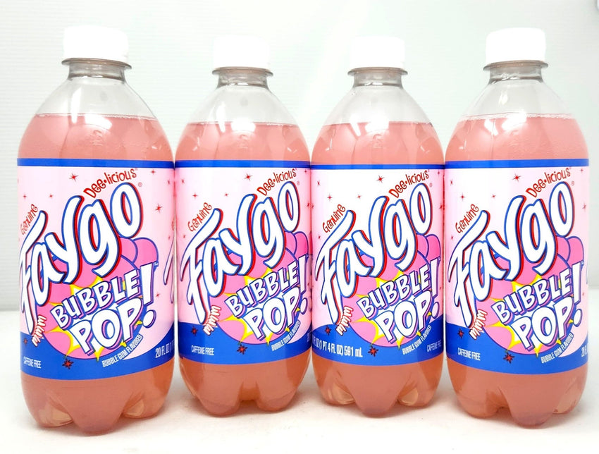4 pack 20oz of Soda Pop Soft Drink 20oz Plastic Bottles Faygo Super Bubble (4pack, Bubble Pop) - 7DAY'S