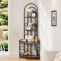4 - Tier Corner Bookshelf, Modern Style, Plant Stand with Metal Frame - 7DAY'S