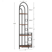 4 - Tier Corner Bookshelf, Modern Style, Plant Stand with Metal Frame - 7DAY'S