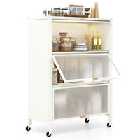4 - Tier Kitchen Bakers Rack with Flip Doors - 7DAY'S
