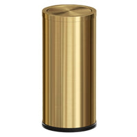 30L/8GAL Gold Brass Kitchen Trash Can,Tall Commercial Garbage can,Large Capacity FILP lid Trash can for Kitchen,Shopping mall,Elevator gate,Airport, Hotel,Commercial (Gold)