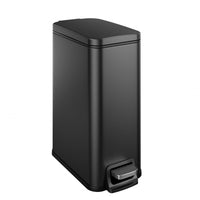 Slim Bathroom Trash Can with Lid Soft Close, 1.6 Gallon Stainless Steel Garbage Can with Removable Inner Bucket, Durable Step Pedal, Small Trash Bins for Toilet, Bedroom, Kitchen, Office