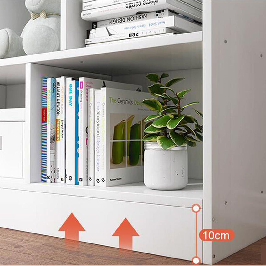 46" Tall Adjustable 4 - Shelf Wood Bookcase Storage Shelving Book Wide Bookshelf - 7DAY'S