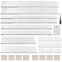 46" Tall Adjustable 4 - Shelf Wood Bookcase Storage Shelving Book Wide Bookshelf - 7DAY'S