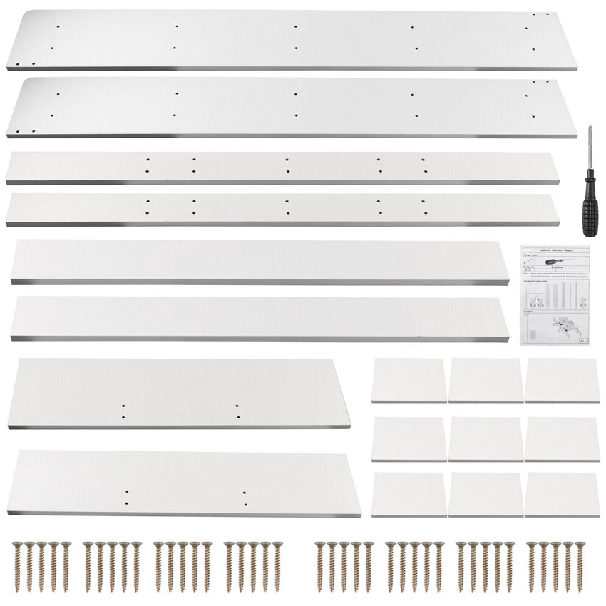 46" Tall Adjustable 4 - Shelf Wood Bookcase Storage Shelving Book Wide Bookshelf - 7DAY'S