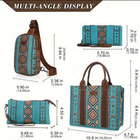 4Pcs women's purse Tote, retro work satchel lightweight, Boho chic tote everyday green - 7DAY'S