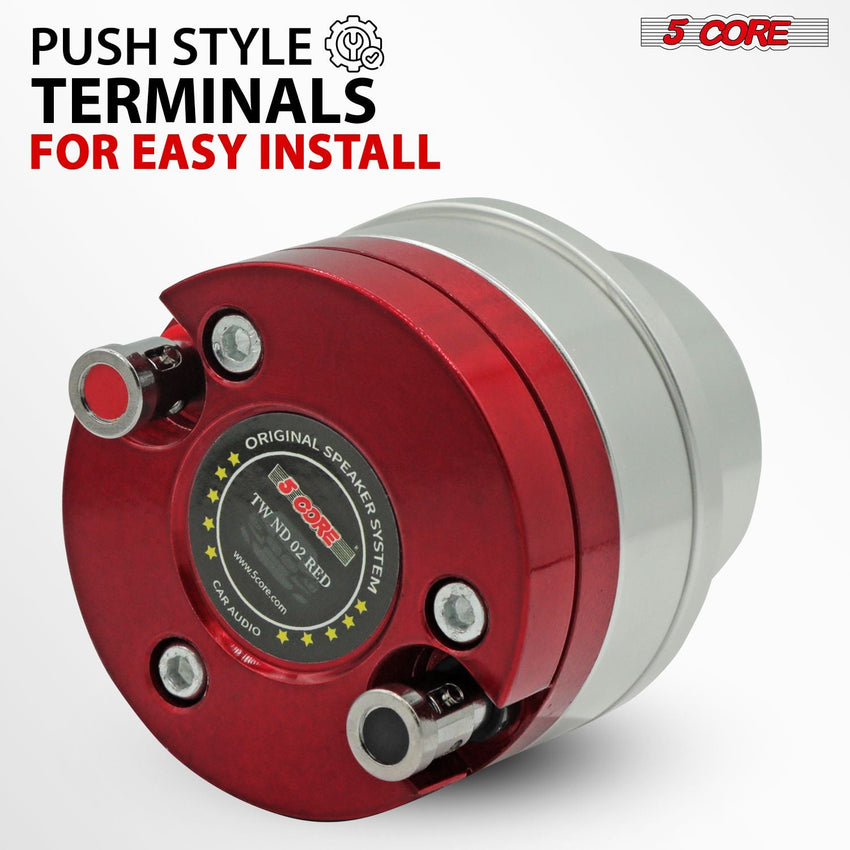 5 Core 3.5 Inch Tweeters 60W Max 30W RMS 25.4mm Voice Coil Super Tweeter Car Audio - TW ND 02 RED - 7DAY'S