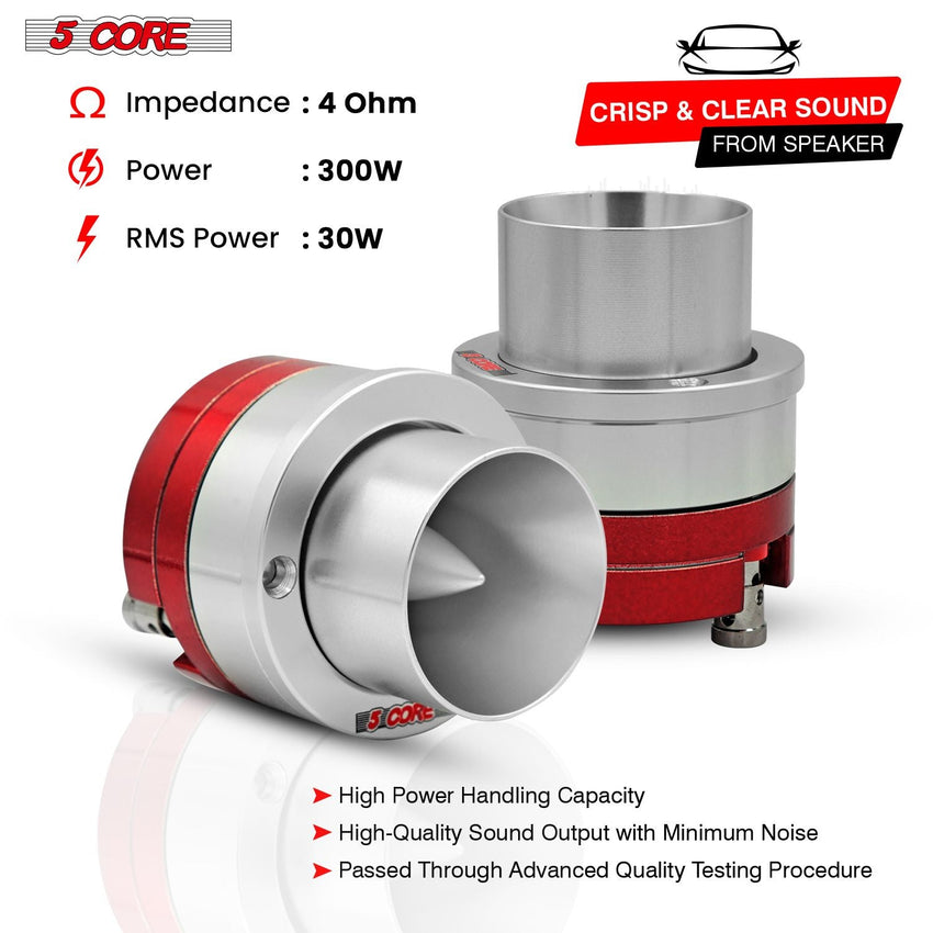 5 Core 3.5 Inch Tweeters 60W Max 30W RMS 25.4mm Voice Coil Super Tweeter Car Audio - TW ND 02 RED - 7DAY'S