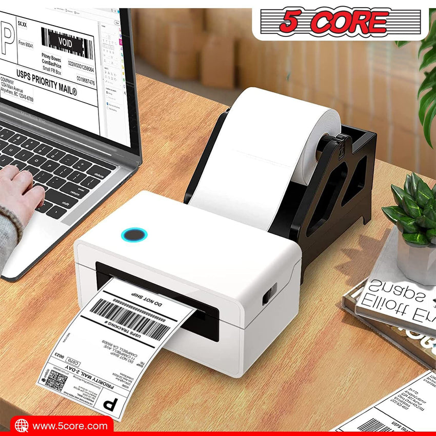 5 Core 4"x6" Direct Thermal Shipping Label 16Pk 4x6 Roll Direct 250/paper Sticker/Perforated White Mailing Labels, Commercial Grade, Premium Adhesive, Works w Most Thermal Printers - DTL 16PK - 7DAY'S