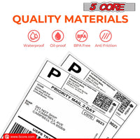 5 Core 4"x6" Direct Thermal Shipping Label 16Pk 4x6 Roll Direct 250/paper Sticker/Perforated White Mailing Labels, Commercial Grade, Premium Adhesive, Works w Most Thermal Printers - DTL 16PK - 7DAY'S