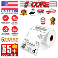 5 Core 4"x6" Direct Thermal Shipping Label 16Pk 4x6 Roll Direct 250/paper Sticker/Perforated White Mailing Labels, Commercial Grade, Premium Adhesive, Works w Most Thermal Printers - DTL 16PK - 7DAY'S