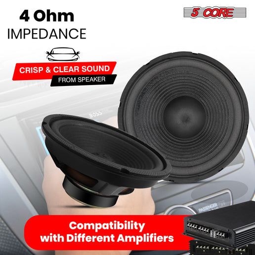 5 Core 8 Inch Subwoofer Speaker 1000W Combined Peak 4Ohm Replacement Car Bass Sub Woofer - 7DAY'S