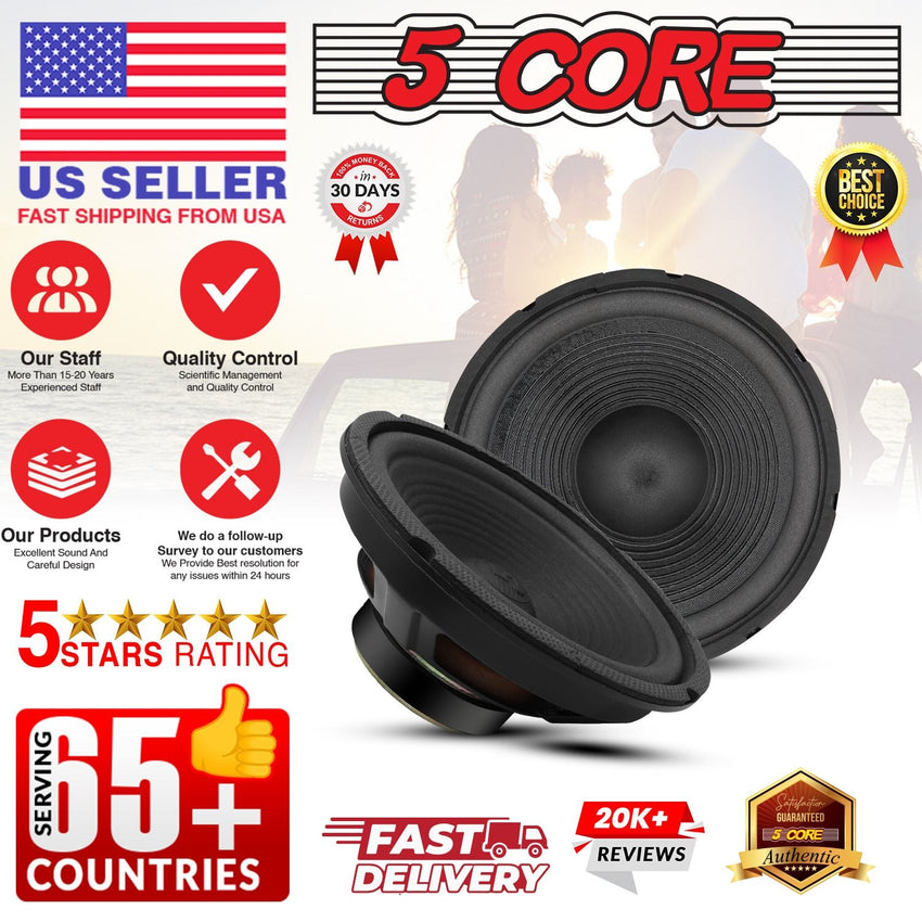 5 Core 8 Inch Subwoofer Speaker 1000W Combined Peak 4Ohm Replacement Car Bass Sub Woofer - 7DAY'S