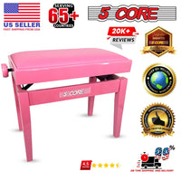 5 Core Adjustable Piano Bench Thick 3.25" Solid Wood Keyboard Stool Heavy Duty Musician Chair - 7DAY'S