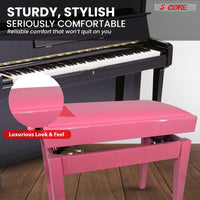 5 Core Adjustable Piano Bench Thick 3.25" Solid Wood Keyboard Stool Heavy Duty Musician Chair - 7DAY'S