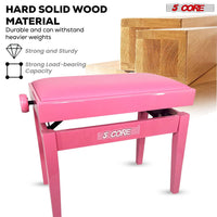 5 Core Adjustable Piano Bench Thick 3.25" Solid Wood Keyboard Stool Heavy Duty Musician Chair - 7DAY'S