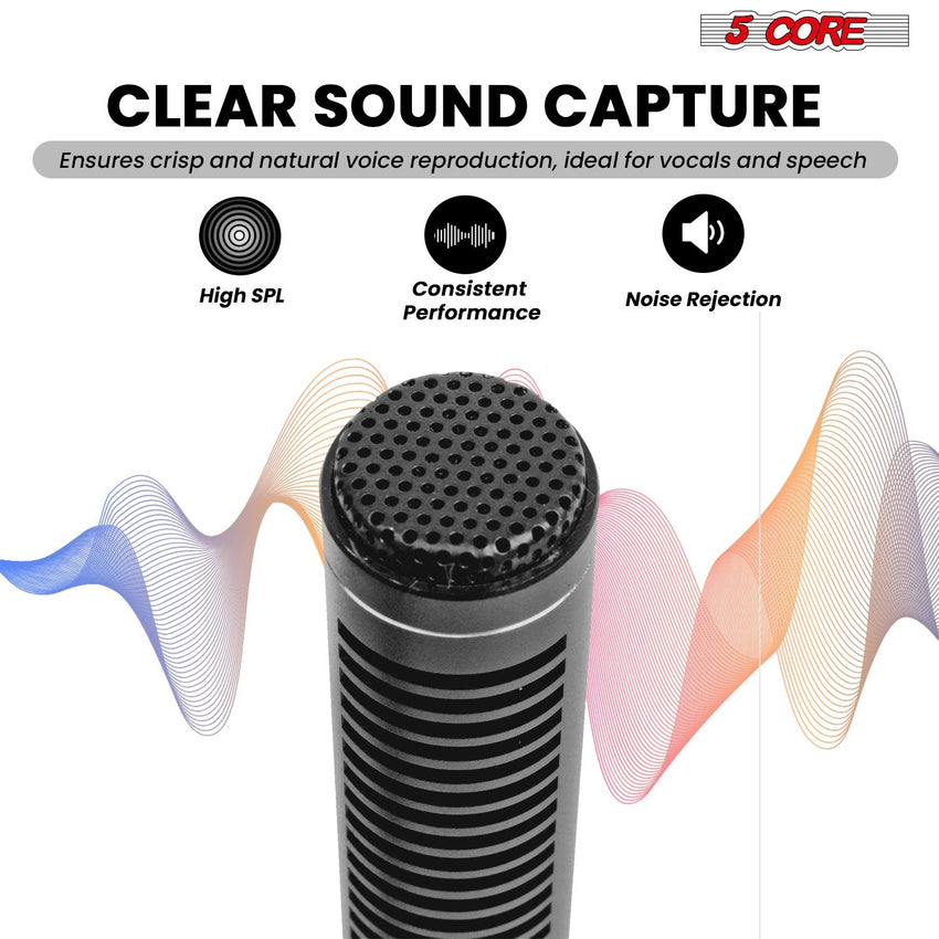 5 Core Boom Mic Professional Shotgun Microphone for Camera XLR Electret Condenser Interview Microfono for Reporter Video, Interview, Vlogging, Broadcast Mic - IM 320 - 7DAY'S