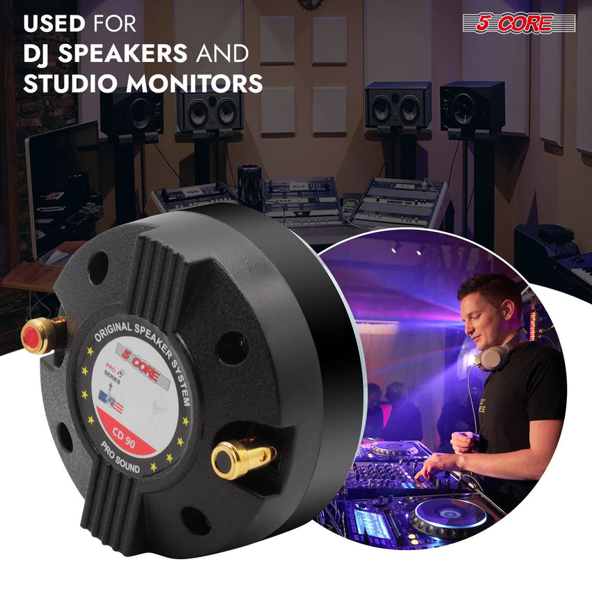 5 Core Compression Driver Titanium Voice Coil 200W Peak Audio Horn Speaker Tweeter System Super Loud - 7DAY'S