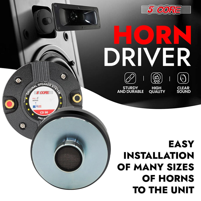 5 Core Compression Driver Titanium Voice Coil 200W Peak Audio Horn Speaker Tweeter System Super Loud - 7DAY'S
