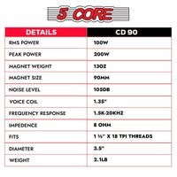 5 Core Compression Driver Titanium Voice Coil 200W Peak Audio Horn Speaker Tweeter System Super Loud - 7DAY'S