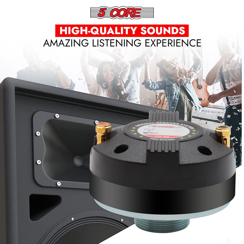 5 Core Compression Driver Titanium Voice Coil 200W Peak Audio Horn Speaker Tweeter System Super Loud - 7DAY'S