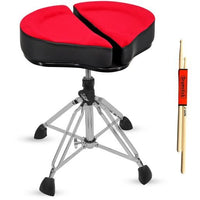 5 Core Drum Throne Sponge Padded Guitar Stool Drummer Seat for Adults & Kids - DS GT RED - VEL - 7DAY'S