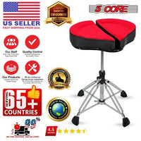 5 Core Drum Throne Sponge Padded Guitar Stool Drummer Seat for Adults & Kids - DS GT RED - VEL - 7DAY'S