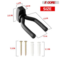 5 CORE Guitar Wall Mount Hanger Hook for Acoustic Classical Electric Bass Guitars - GH IRON 2PCS - 7DAY'S
