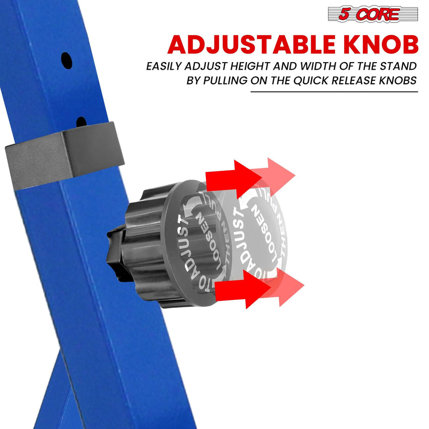 5 CORE Keyboard Stand Riser Z Style Height Width Adjustable Portable Heavy Duty Music Stands Holder for Kids and Adults Fits 54 to 88 Key Electric Pianos - KS Z1 BLU HD - 7DAY'S