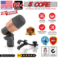 5 CORE Snare Microphone Copper Finish XLR Wired Cardioid Uni Directional Tom Kick Drum Mic w Swivel Mount Steel Mesh Grille Rim Mount - SNARE XP COPPERX - 7DAY'S