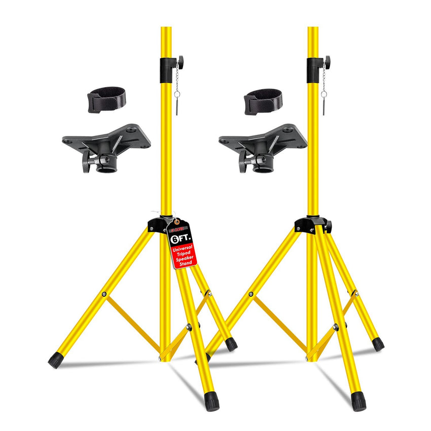 5 Core Speaker Stand 2Pcs Tripod Floor Tall Adjustable Up to 72 Inch DJ Studio Monitor Stands Pole Mount - 7DAY'S