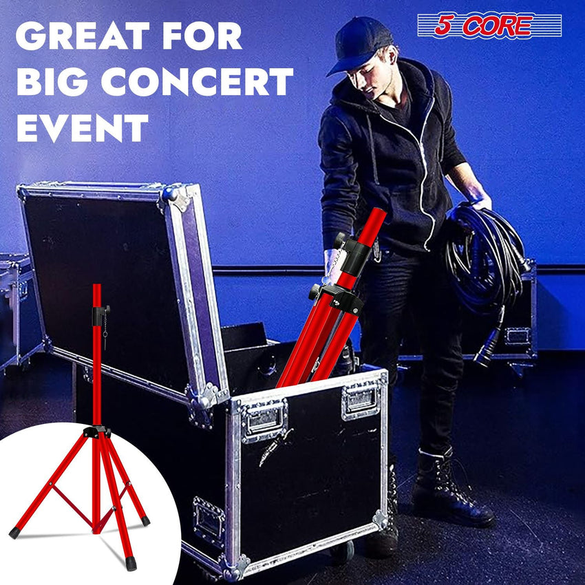 5 Core Speaker Stand 2Pcs Tripod Floor Tall Adjustable Up to 72 Inch DJ Studio Monitor Stands Pole Mount - 7DAY'S