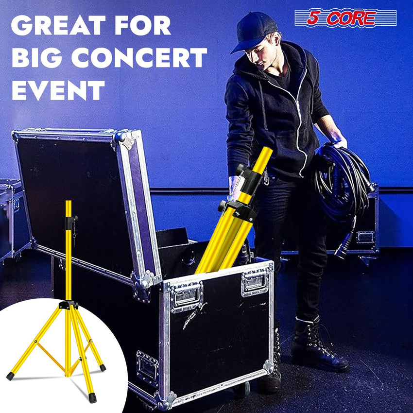 5 Core Speaker Stand 2Pcs Tripod Floor Tall Adjustable Up to 72 Inch DJ Studio Monitor Stands Pole Mount - 7DAY'S