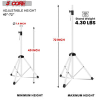 5 Core Speaker Stand 2Pcs Tripod Floor Tall Adjustable Up to 72 Inch DJ Studio Monitor Stands Pole Mount - 7DAY'S