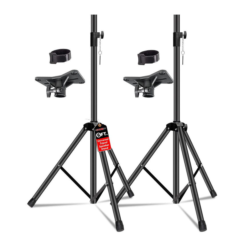 5 Core Speaker Stand 2Pcs Tripod Floor Tall Adjustable Up to 72 Inch DJ Studio Monitor Stands Pole Mount - 7DAY'S