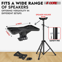 5 Core Speaker Stand 2Pcs Tripod Floor Tall Adjustable Up to 72 Inch DJ Studio Monitor Stands Pole Mount - 7DAY'S