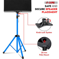 5 Core Speaker Stand 2Pcs Tripod Floor Tall Adjustable Up to 72 Inch DJ Studio Monitor Stands Pole Mount - 7DAY'S