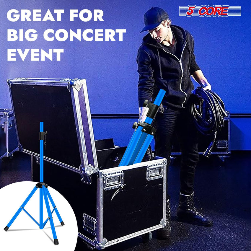 5 Core Speaker Stand 2Pcs Tripod Floor Tall Adjustable Up to 72 Inch DJ Studio Monitor Stands Pole Mount - 7DAY'S