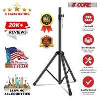 5 Core Speaker Stand 2Pcs Tripod Floor Tall Adjustable Up to 72 Inch DJ Studio Monitor Stands Pole Mount - 7DAY'S