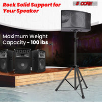 5 Core Speaker Stand 2Pcs Tripod Floor Tall Adjustable Up to 72 Inch DJ Studio Monitor Stands Pole Mount - 7DAY'S
